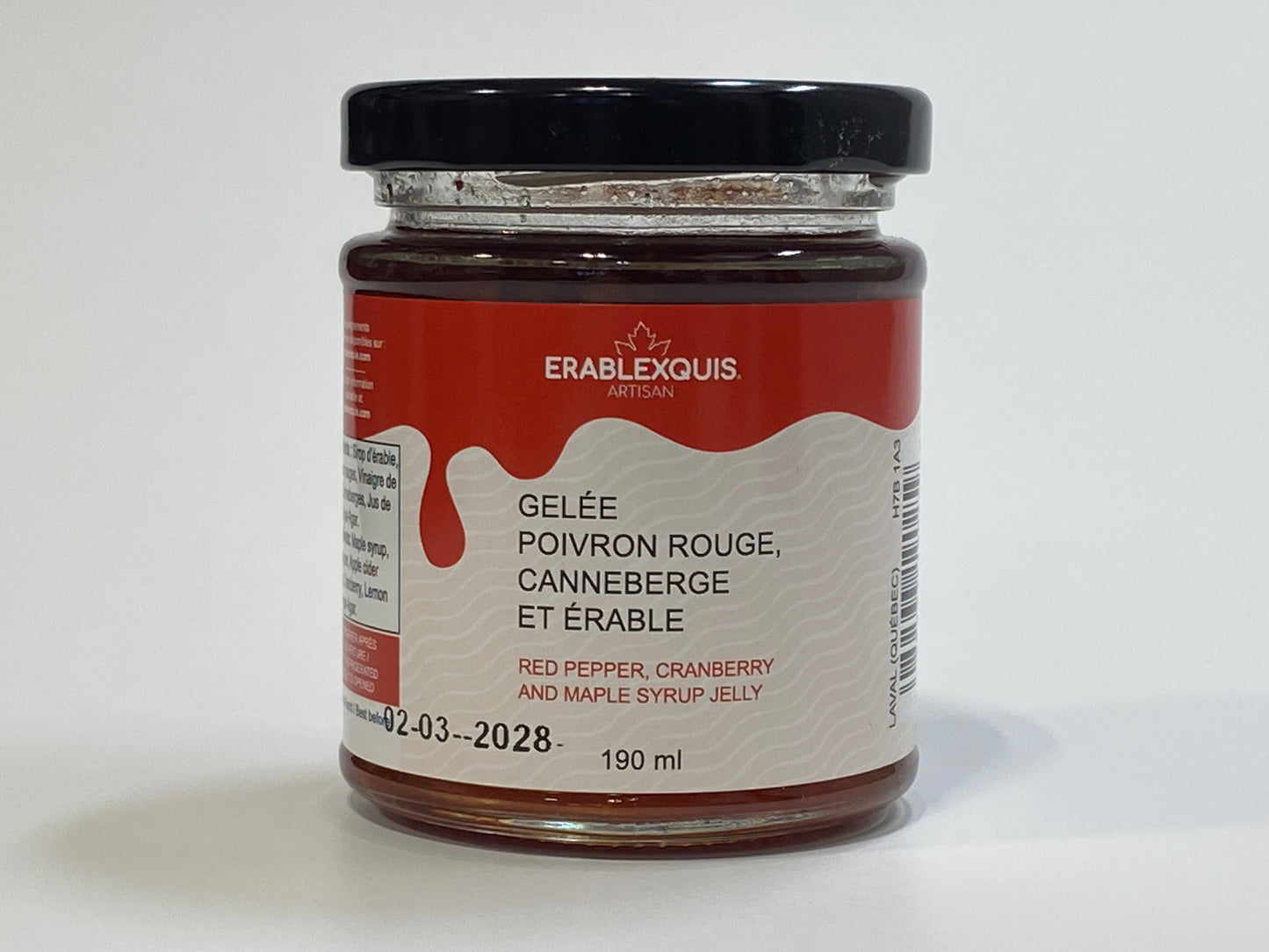 Gelée de poivron rouge, de canneberge et d’érable